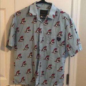 Baseballism Men’s Short Sleeve Button Up (Medium)